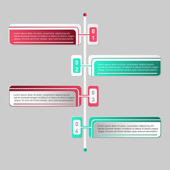 Vector illustration infographic template with 4 steps, 4 options. Can be used for infographics, banner, poster, web design, brochure, presentation