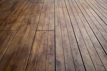 close-up image of aged wooden floor in building