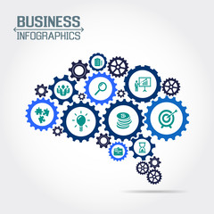 Business infographic with gears