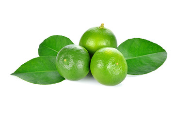 Lime. fruit with a half isolated on white