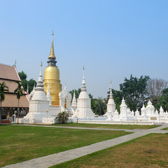 Fototapeta premium golden pagoda in wat suan dok temple, chiang mai, thailand