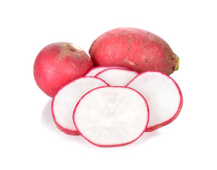 Fresh red radish isolated on white