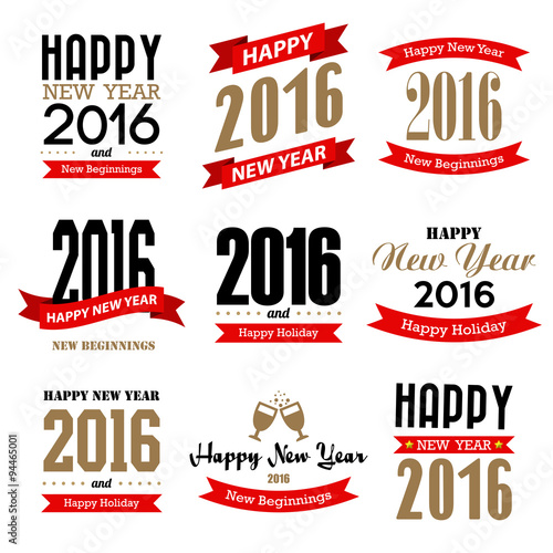&quot;Happy new year typographic design&quot; Stock image and royalty-free vector files on Fotolia.com