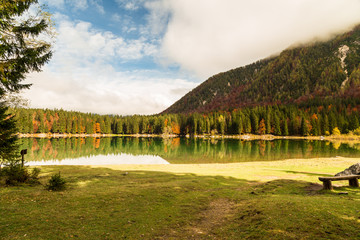 Autumn morning in the alps