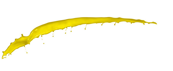 yellow paint splash on white background