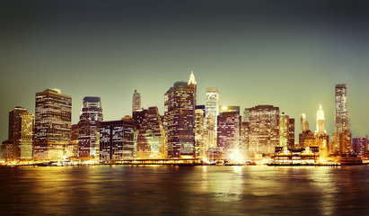 New York City Panorama Night Concept