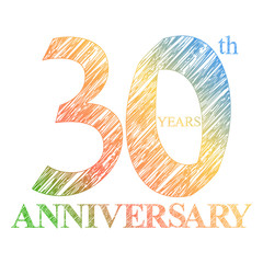 A painted the logo of the 30th anniversary with a circle. Number of years