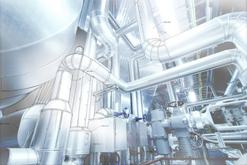 computer cad design of pipelines for modern industrial power pla