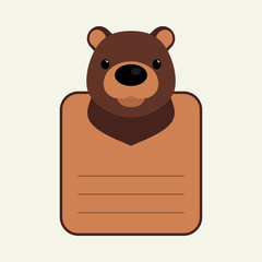 Animal banner with bear for you text
