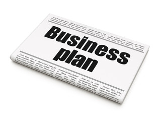 Finance concept: newspaper headline Business Plan