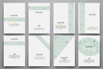 Fototapeta na wymiar Corporate identity vector templates set with doodles easter theme