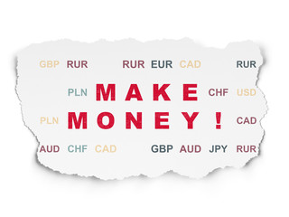 Obraz premium Finance concept: Make Money! on Torn Paper background
