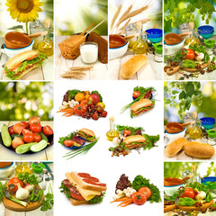 different vegetables and snacks