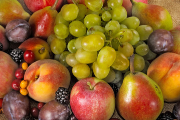 Naklejka na ściany i meble Image of many fruits and berries
