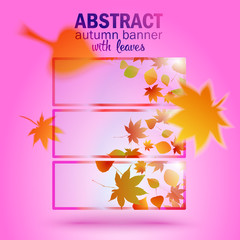 Abstract autumn banner with leaves