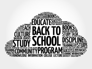 Back to School word cloud, education concept