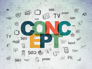 Marketing concept: Concept on Digital Paper background