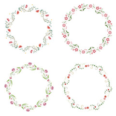 flower wreath, floral flower frames