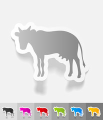 realistic design element. cow