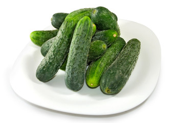  many of cucumbers on a plate