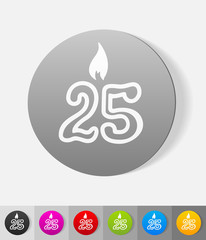 realistic design element. candle twenty five