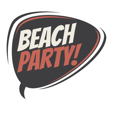 beach party retro speech bubble