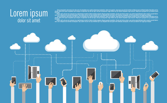 Cloud computing concept. Vector illustration