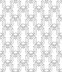Vector Geometric seamless pattern white. Image of geometric seamless pattern consisting of cubes and three-dimensional geometric shapes on a white background.
