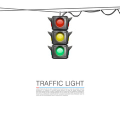 Traffic signal on a white background