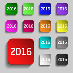 Thirteen colorful web buttons for your design. Vector