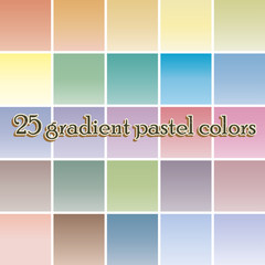 Twenty five blurred gradient background. pastel colors