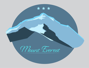 Mount Everest label with type design in vintage style