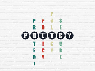 Insurance concept: Policy in Crossword Puzzle