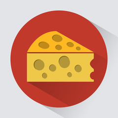 Piece of cheese round icon