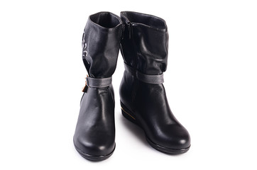 Women's autumn boots isolated on white