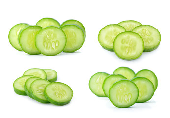 cucumber slice on white background