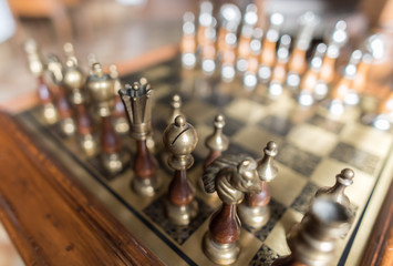 Aligned chess pieces