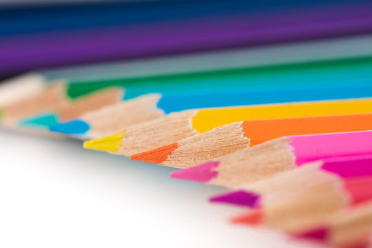 Row of color pencils