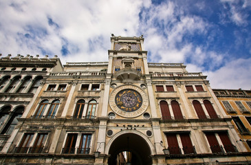 Clock tower in Piazza San Marco in Venice