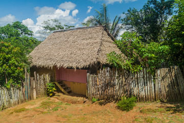 Fototapeta na wymiar Traditional house in village Pantoja, Peru