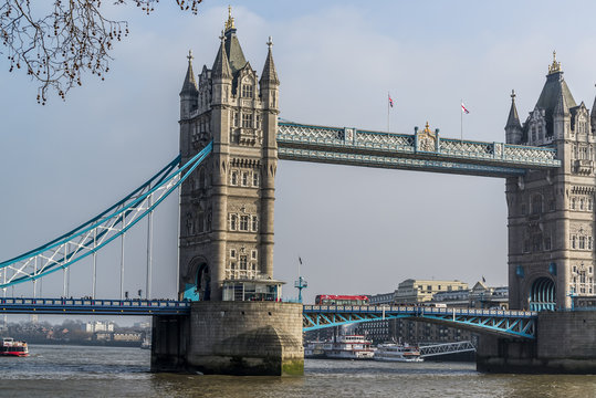 Tower Bridge London, UK. Iconic Bridge across the River Thames.
