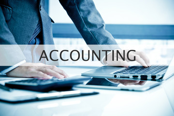 Man Analysis Business.  Accounting Label