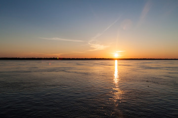 Obraz premium View of a sunset over Amazon river in Brazil