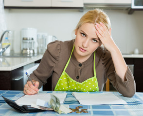  woman thinking about the financial problems