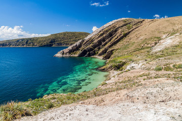 Isla del Sol (Island of the Sun) in Titicaca lake, Bolivia