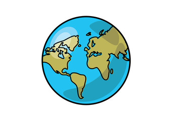 flat world globe illustration vector