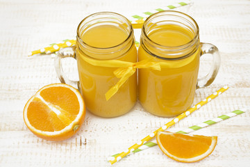 orange juice in a jars