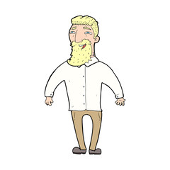 cartoon happy man with beard