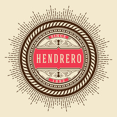 Fototapeta premium Old card with floral details. Vector.