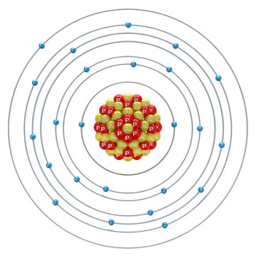 Chromium atom on a white background